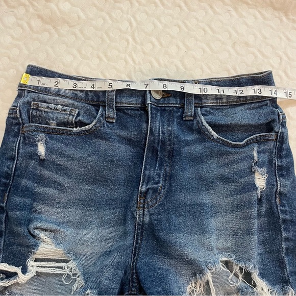 SO Distressed Denim Women's Shorts High Rise Vintage Stretch Mom Shorts 9 29W - Picture 8 of 10